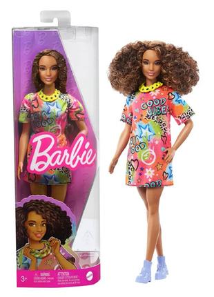 Кукла Барби модница в ярком платье-футболке Barbie Fashionistas