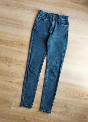 Черные джинсы по фигуре высокая посадка скинны forest jeans, р...