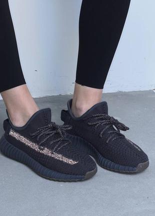 Женские кроссовки adidas yeezy 350 cinder*(reflect полоска)