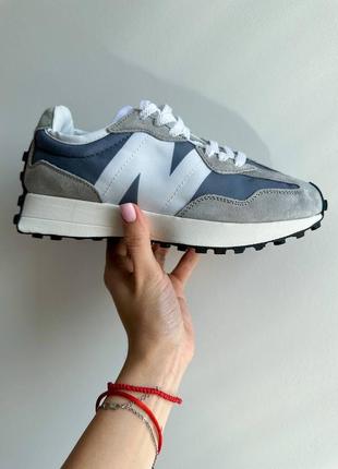 Женские кроссовки nb 327 grey blue