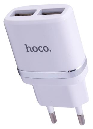 СЗУ и кабель Lightning Hoco - C12 Smart 2 USB 2.4A — White
