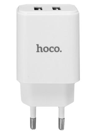 СЗУ и кабель Lightning Hoco - C62A Victoria 2 USB 2.1A — White