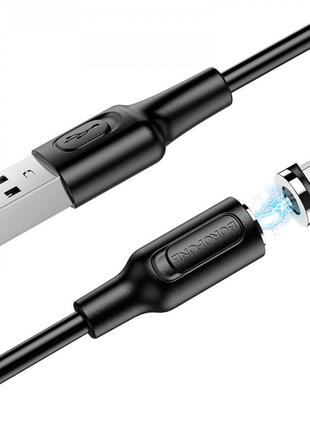 Кабель USB Micro 2.4A (1m) — Borofone BX41 Magnetic — Black от...
