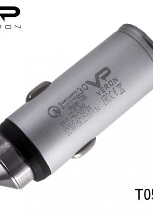 АЗУ Veron T05 QC3.0 Metal Car Charger -3A без упаковки