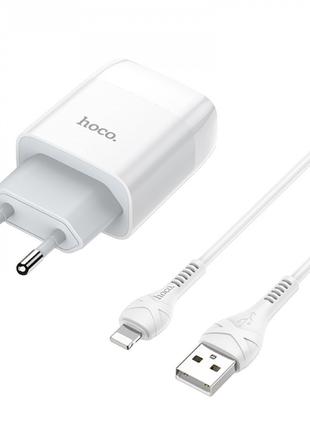 СЗУ и кабель Lightning « Hoco - C73A (2 USB) — White
