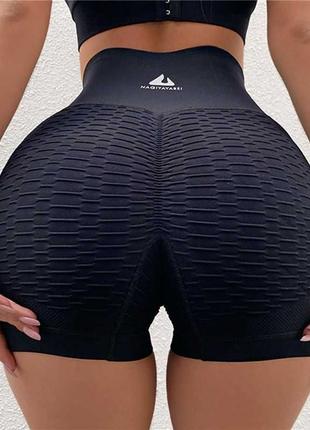 Женские спортивные леггинсы шорты с высокой талией размер M-L