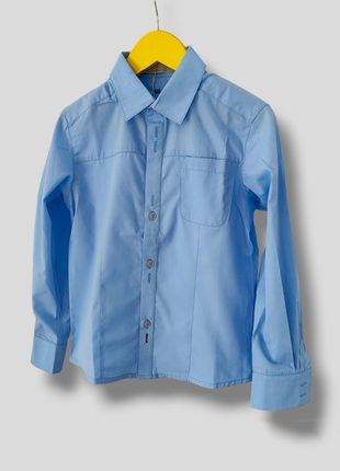 Рубашка 71711160015 сорочка голубая на мальчика классическая