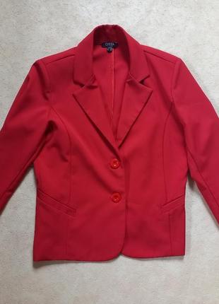 Брендовый красный пиджак жакет opera milano, 12 размер. made i...