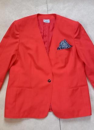 Брендовый красный пиджак жакет delmod, 16-18 размер.