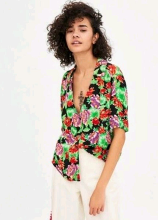 Трендова Блузка Zara з квітковим принтом