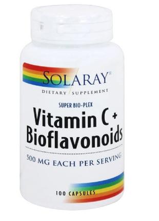 Витамин Solaray Витамин C c Биофлавоноидами, 500 мг, 100 Капсу...