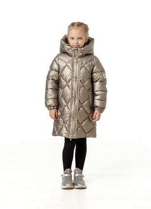 Куртка зимняя на экопухе для маленьких девочек детская пуховик...