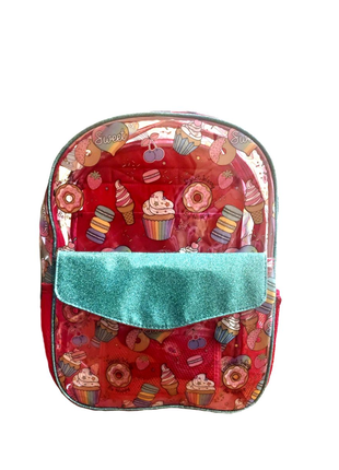 Прозрачный рюкзак для девочки розовый