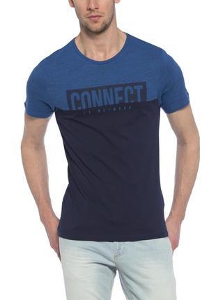 Чоловіча футболка синя lc waikiki з написом connect to network