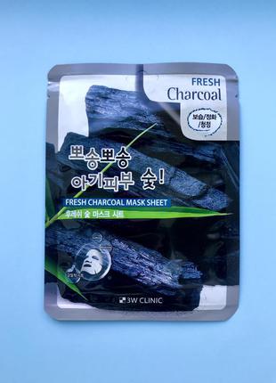 Корейская тканевая маска с древесным углем 3w clinic fresh cha...
