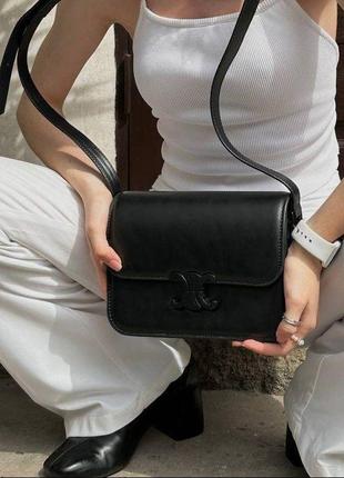 Сумка женская Celine lux black Женская сумка на плечо Селин Су...
