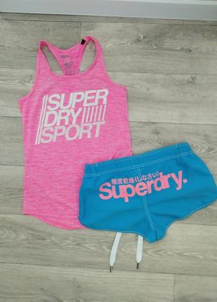 Комплект для тренировок superdry фитнес кросс-фит шорты и майка