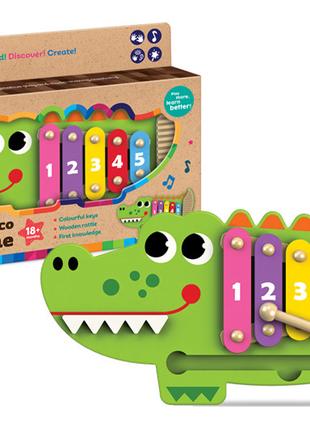 Дерев'яна іграшка Kids hits, KH20/018 крокодил дерев. ксилофон...