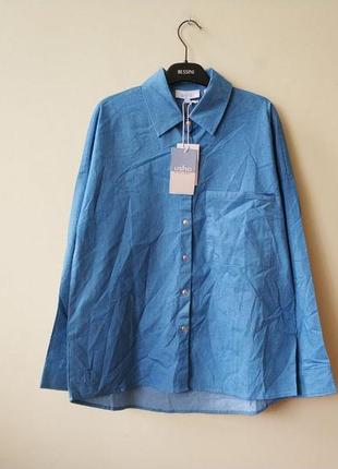 Женская хлопковая рубашка usha blue 56630937 оригинал