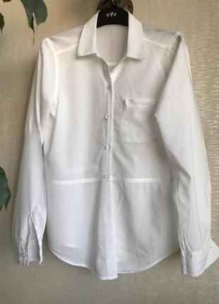 Белая рубашка блузка удлиненная arden