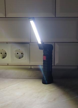Портативный светодиодный led фонарик 5 Вт с магнитом для кемпинга