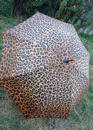 Винтажный качественный зонт трость тигровый принт