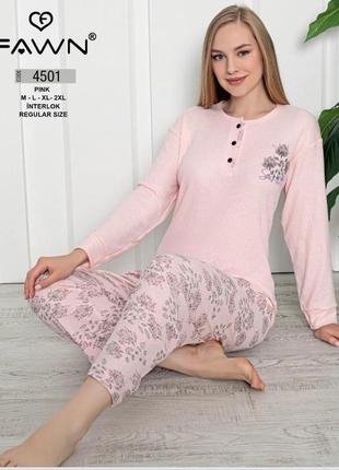 Женская пижама розового цвета турецкого производителя fawn