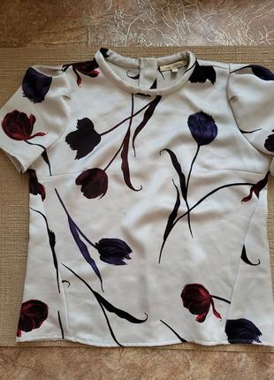 Блуза в цветочек пастель деіочка жензина девушка 12 лет