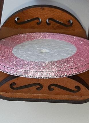 Стрічка декоративна з люрексом рожева 0,5см х 23м