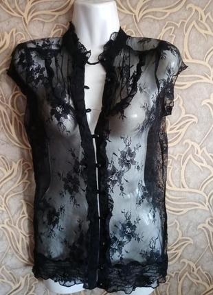 (303) отличная  ажурная блузка new look /размер 8