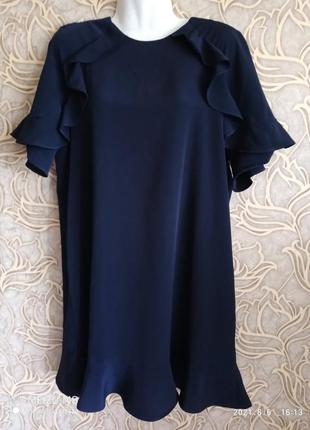 (154) красивое платье с рюшами zara свободного покроя /размер м