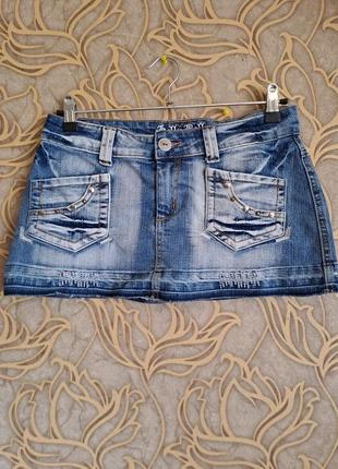 (970) джинсовая короткая юбка kelly bell /размер  т38