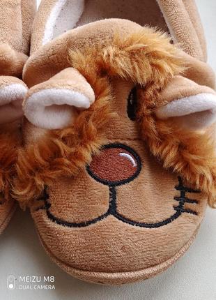 Детские тапочки с мордочкой льва с задником унисекс /размер  29