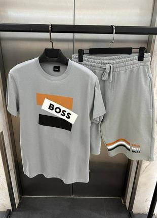 Летний коттоновый комплект boss мужской (футболка+шорты)