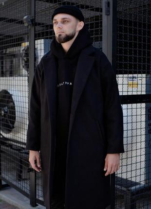 Стильне чорне повсякденне пальто унісекс