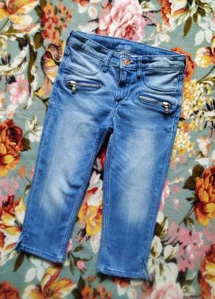 Фирменные,джинсовые бриджи для девочки 8-9 лет-h&amp;m