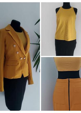 Осенний комплект пиджак+майка,+топ