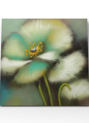 Картина с цветами белая зеленая оливковое бирюзовое