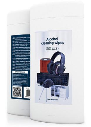 Салфетки Gembird Alcohol cleaning wipes (50 pcs), micro-fiber ...