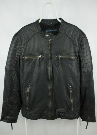 Качественная кожаная куртка blue monkey charcoal leather jacket