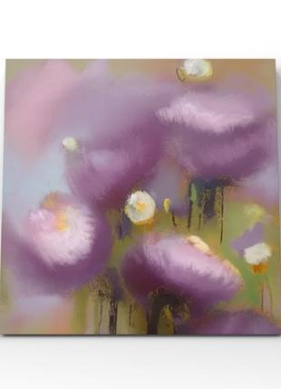 Картина абстрактные фиолетовые цветы