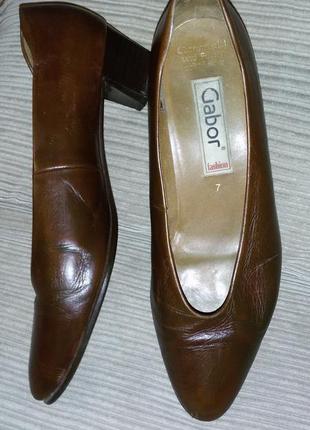 Кожаные туфли gabor размер 39 1/2-40 (26 см)