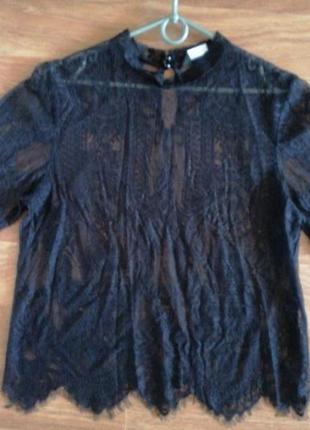 Гипюровая блузка new look, размер 12 (м, l)