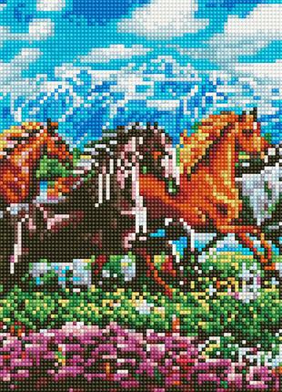 Алмазна мозаїка Табун коней 30х40 (Rainbow Art) EJ1365