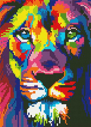 Алмазна мозаїка Радуйжний лев 30х40 (Rainbow Art) EJ1232