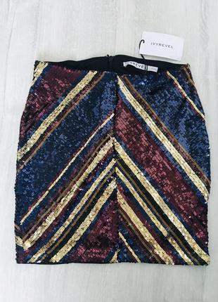 Облегающая юбка-мини, расшитая пайетками ivyrevel