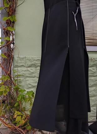 Длинная юбка черного цвета на шелковой подкладке.bolero