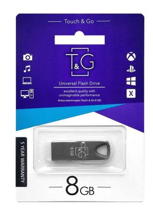 Накопичувач USB Flash Drive T&G; 8gb Metal 117 Колір Чорний