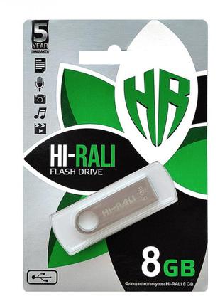 Накопичувач USB Flash Drive Hi-Rali Shuttle 8 gb Колір Сталевий