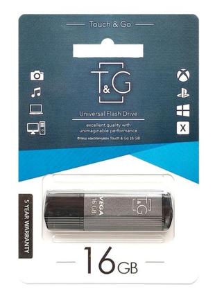Накопичувач USB Flash Drive T&G; 16gb Vega 121 Колір Сталевий